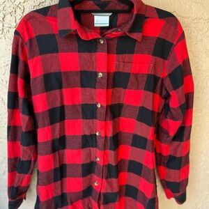 Columbia Red and Black Plaid Shirt